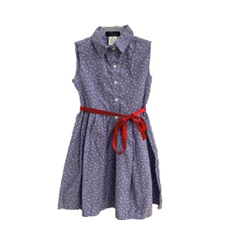 Vestido para niña con cuello camisero (Talla 6)