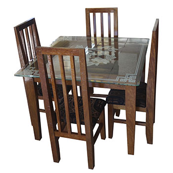 Juego de comedor de madera soroa 4 plazas modelo 2020