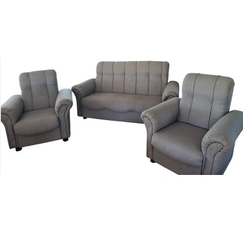 Juego de sala criollo (3 plazas). Color gris