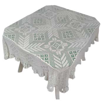 Mantel tejido cuadrado para mesa de 4 plazas