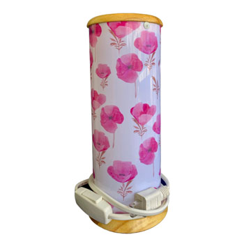 Lámpara de mesa con motivo – Flores Rosadas