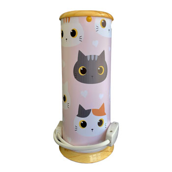Lámpara de mesa con motivo – Gatos fondo Rosado