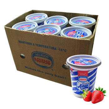 Helado de Fresa (Caja de 12 potes de 450 ml. c/u)