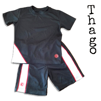 Conjunto deportivo negro para niño - pullover y short